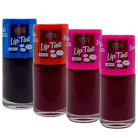 Lip Tint 3 em 1 Ácido Hialurônico Super Poderes LTSPAH01 - Kit c/ 04 unid