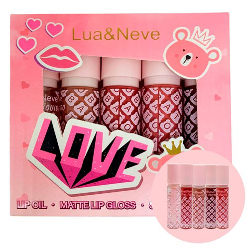 Lip Gloss, Batom Líquido e Lip Oil Shine Lua & Neve LN05041B