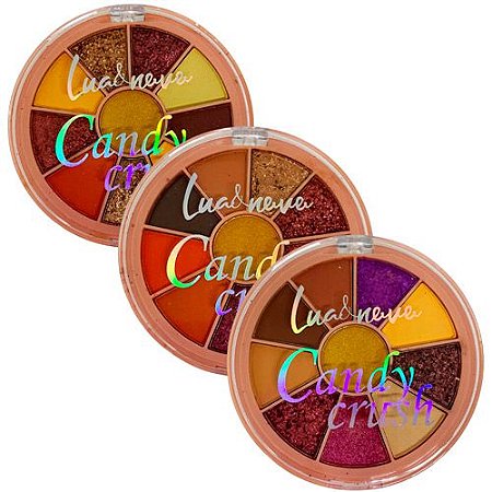 Kit de Sombras Candy Crush Lua & Neve LN03015 - Kit c/ 03 unid