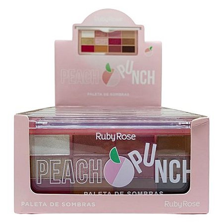Paleta de Sombras Peach Punch Ruby Rose HB-1093 - Box c/ 12 unid