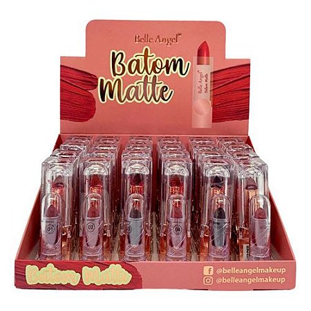 Batom Bastão Matte Belle Angel B123 - Box c/ 24 unid