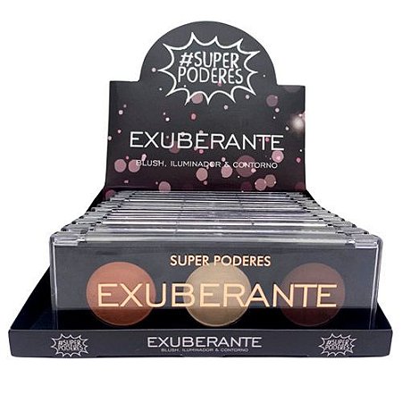 Paleta de Blush, Iluminador e Contorno Exuberante Super Poderes BMBSP01 - Box c/ 12 unid