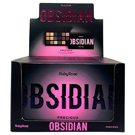 Paleta de Sombras Precious Obsidian Ruby Rose HB-2601 - Box c/ 12 unid