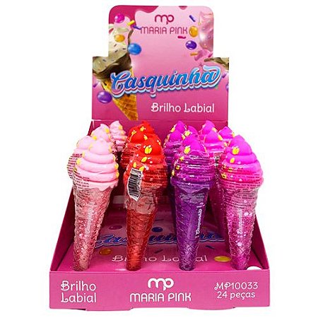 Brilho Labial Casquinha Maria Pink MP10033 - Box c/ 24 unid