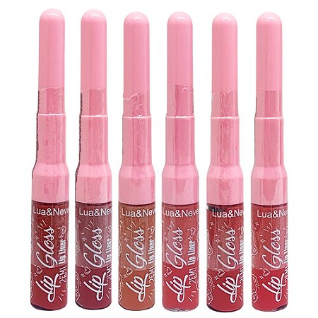 Lip Gloss e Lip Liner 2 em 1 Lua & Neve LN05035 - Kit c/ 06 unid