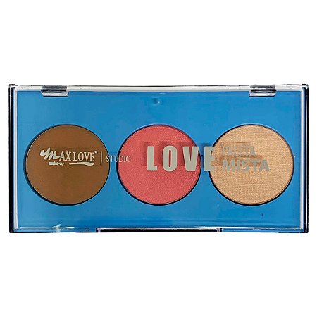 Paleta de Contorno, Blush e Iluminador Box 02 Max Love