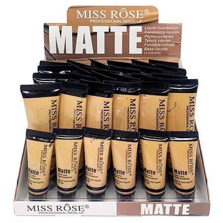 Base Líquida Matte Cores Médias Z1 Miss Rôse 7601-039Z1 - Box c/ 24 unid