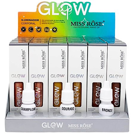 Iluminador Corporal Glow Up Miss Rôse MR076 - Box c/ 24 unid