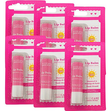 Lip Balm Tutti-Frutti FPS 30 Miss Rôse MR037 - Kit c/ 06 unid