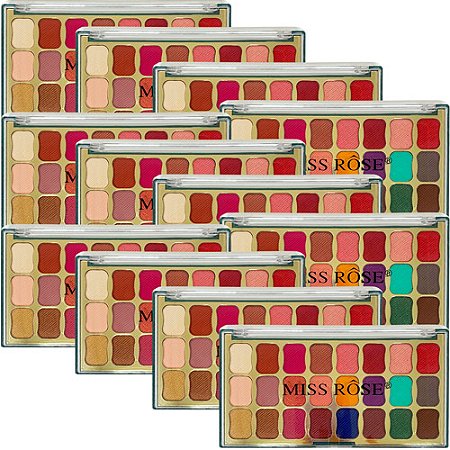 Paleta de Sombras 24 cores Miss Rôse 7001-017M6 - Kit c/ 12 unid