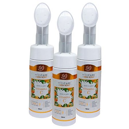 Mousse de Limpeza Facial Vitamina C Miss Care Miss Rôse MR067 - Kit c/ 03 unid