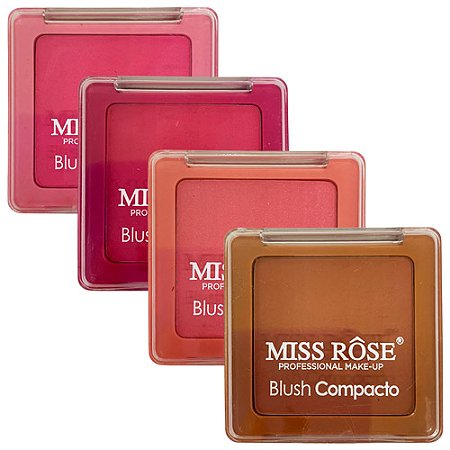 Blush Compacto Miss Rôse MR006 - Kit c/ 04 unid
