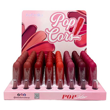 Batom Bastão Matte Pop Cors Febella BM40214 - Box c/ 48 unid