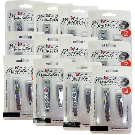 Kit com 02 Cortador de Unha Mandala JJ-3395 - Pcte c/ 12 unid