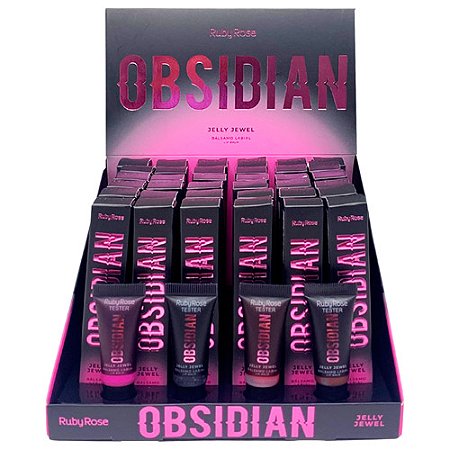 Lip Balm Jelly Jewel Obsidian Ruby Rose HB-7400 - Box c/ 36 unid