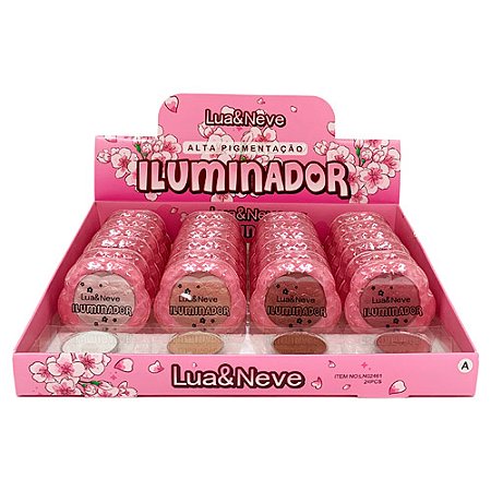 Iluminador Compacto Alta Pigmentação Lua & Neve LN02461 - Box c/ 24 unid