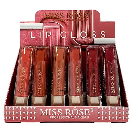 Lip Gloss Long Lasting Miss Rôse 7701-020Z2 - Box c/ 24 unid