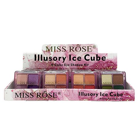 Quarteto de Sombras Illusory Ice Cube Miss Rôse 7001-065Z2 - Box c/ 24 unid