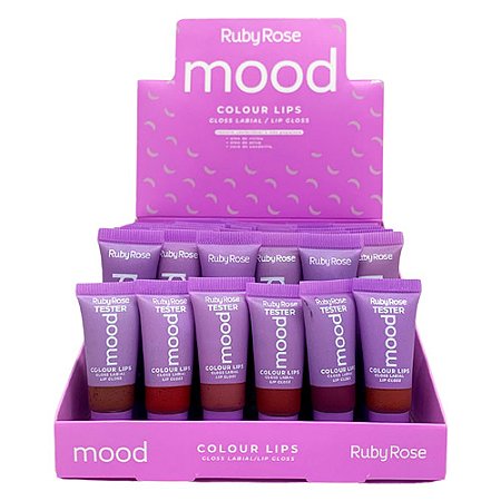 Gloss Labial Mood Colour Lips Ruby Rose HB-7201 - Box c/ 36 unid