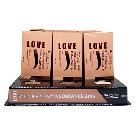 Paleta de Sombras para Sobrancelhas Cor 01 Max Love - Box c/ 36 unid