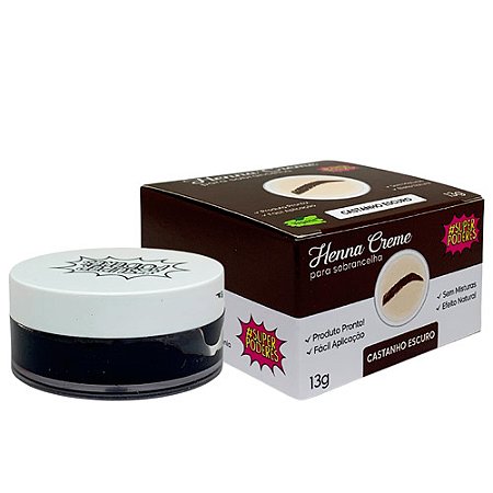 Henna Creme para Sobrancelha Castanho Escuro Super Poderes CRCESP02