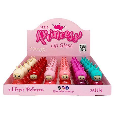 Lip Gloss Bonequinha Little Princess Febella BM40127 - Box c/ 36 unid