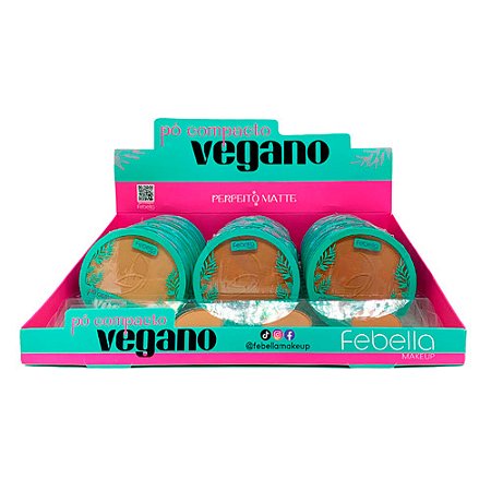 Pó Compacto Vegano Perfeito Matte Febella PPV5054 - Box c/ 24 unid