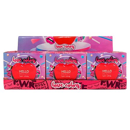 Kit Maquiagem Teen Maçã Love Colors Hello Beauty HB-645 - Box c/ 12 unid