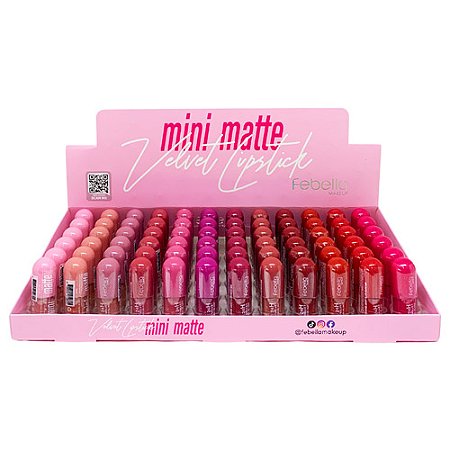 Mini Batom Líquido Matte Velvet Lipstick Febella BM40126 - Box c/ 72 unid