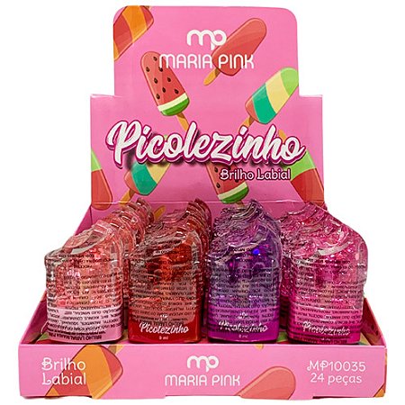 Brilho Labial Picolezinho Maria Pink MP10035 - Box c/ 24 unid