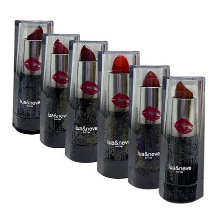 Batom Bastão Lipstick Longa Duração Lua & Neve LN06003 - Kit c/ 06 unid