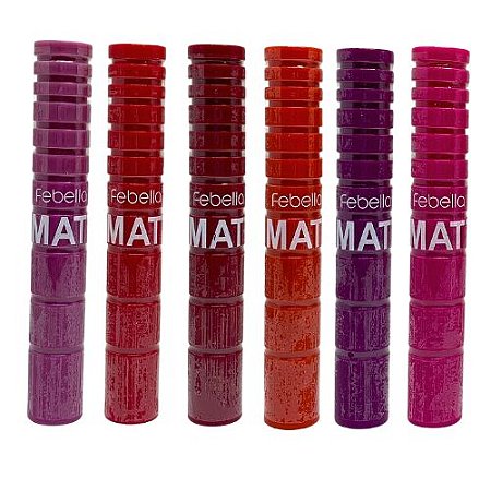 Lip Gloss Natural Effect Matte Beauty Febella BM4018 - Kit c/ 06 unid