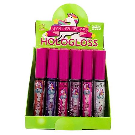 Gloss Labial Fantasy Dreams Hologloss Linha Teen Safira - Box c/ 24 unid