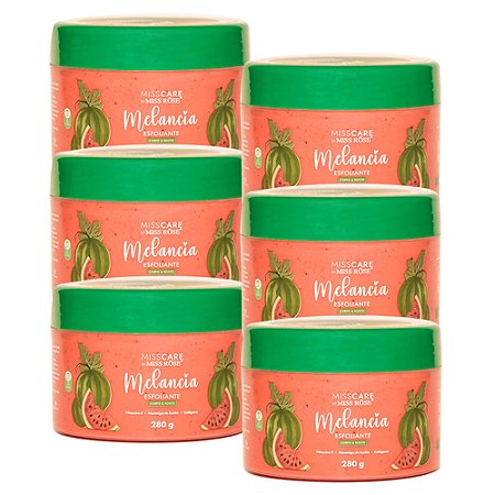 Esfoliante Corpo e Rosto Melância Miss Care Miss Rôse MR083/B - Kit c/ 06 unid
