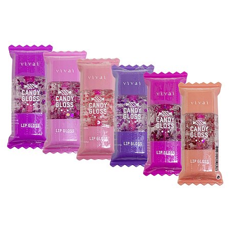 Lip Gloss Candy Gloss Vívai 3079.1.1 - Kit c/ 06 unid