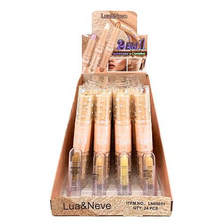 Iluminador e Corretivo 2 em 1 Lua & Neve LN05051 - Box c/ 24 unid