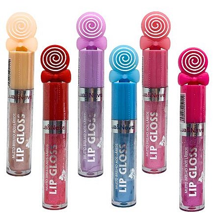 Lip Gloss Efeito Espelhado Lua & Neve LN02280 - Kit c/ 06 unid
