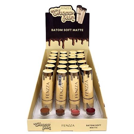 Batom Bastão Soft Matte Choco Fun Fenzza FZ20086- Box c/ 24 unid