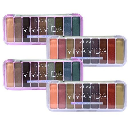 Paleta de Sombra Viva Vida Vívai 4030.1.1 - Kit c/ 04 unid