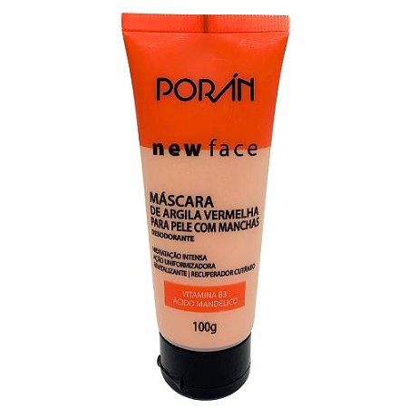 Poran - Máscara New Face Argila Vermelha Para Pele com Manchas Porán PR291