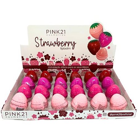 Lip Balm Stawberry Pink 21 CS5017 - Box c/ 24 unid