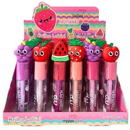 Brilho Labial Frutinhas Maria Pink MP10045 - Box c/ 24 unid