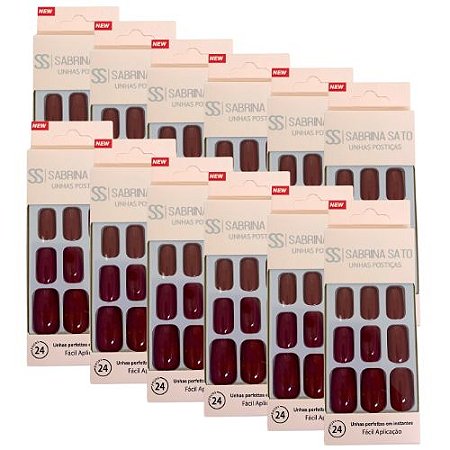 Unhas Postiças Autocolantes Sabrina Sato SP1039 - Pcte c/ 12 unid