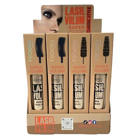 Máscara de Cílios Lash Volum Super Defining Febella MA30419 - Box c/ 12 unid