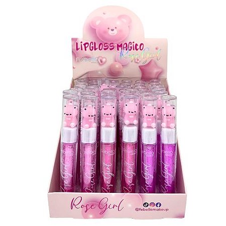 Lip Gloss Magico Rose Girl Febella LG40513 - Box c/ 36 unid