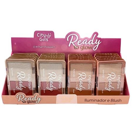 Iluminador e Blush Ready to Glow City Girls CG336 - Box c/ 24 unid