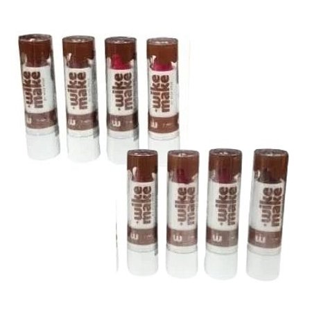 Batom Matte Chocolate Wike Make WM0002 - Kit c/ 08 unid