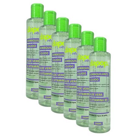 Demaquilante Líquido Aloe Vera & Vitamina B5 Dapop Care DP2335 - Kit c/ 06 unid