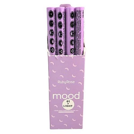 Lápis para Sobrancelhas 2x1 Ponta Chanfrada 01 Light Mood Ruby Rose HB-518-1 - Box c/ 12 unid