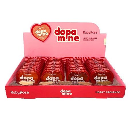 Iluminador Compacto Heart Radiance Dopa Mine Ruby Rose HB-F1603 - Box c/ 36 unid
